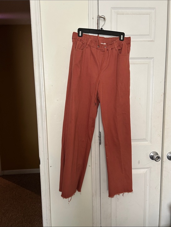 Cato Pants - Cato Burnt Orange Paperbag Waist Wide-Leg Pants